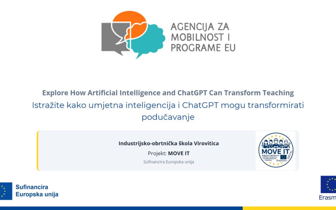 Ravnatelj naše škole Goran Horvat 2. 12. 2025. na nastavničkom vijeću je održao predavanje u sklopu Erasmus+ projekta, Ključna aktivnost 1 u području strukovnog obrazovanja i osposobljavanja, koji se vodi pod brojem 2025-1-HR01-KA121-VET-000320688, pod radnim nazivom: „MOVE IT: Mobilnost Obrtnika za Vještine i Edukaciju – Internacionalna Tradicija”