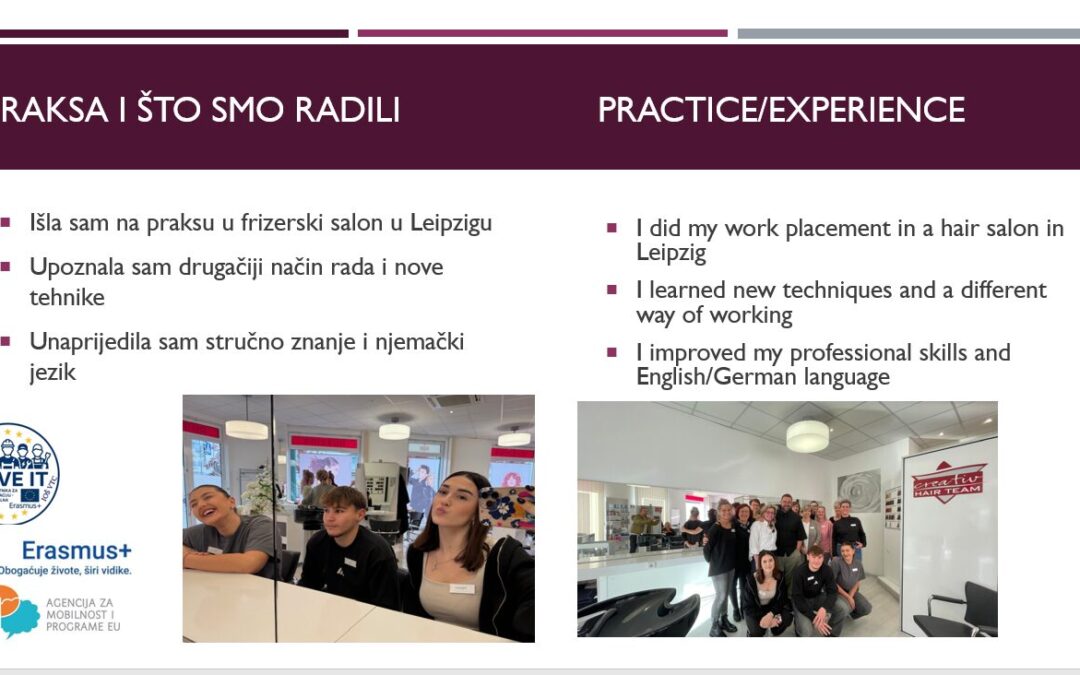 Prezentacija o Erasmus+ iskustvu učenice Magdalene Vanjhal