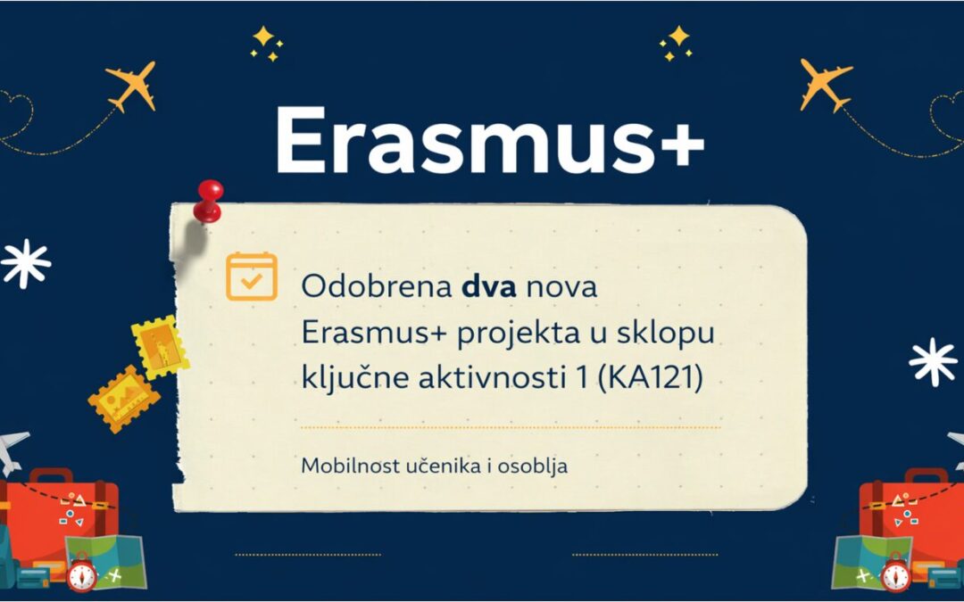 Odobrena dva nova Erasmus+ projekta u sklopu ključne aktivnosti 1 (KA121)
