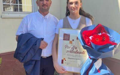 Priznanje za našu učenicu Magdalenu Vanjhal na svečanoj sjednici Virovitičko-podravske županije